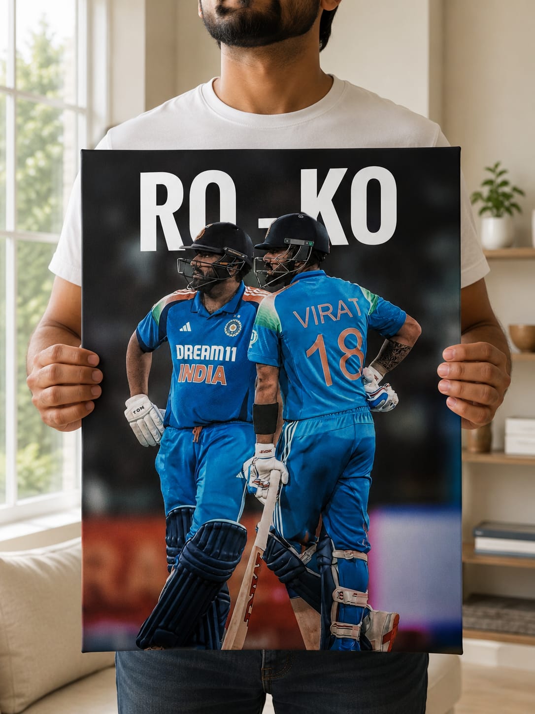 RO-KO Cricket Metal Poster | Premium Glossy Cricket Wall Art for Fans